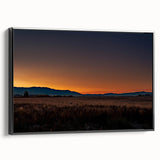 Black and white landscape art painting of Montana scenery on framed canvas, ideal for bedroom wall decor.