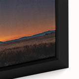 Extra large framed canvas featuring a textured depiction of a Montana landscape in black with colorful art accents.