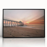 Large abstract wall art depicting a vibrant New Jersey scenery in mid-century modernist style, framed in black acrylic.