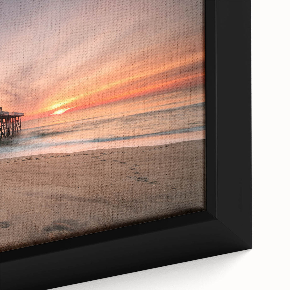 Textured black wall art depicting a scenic New Jersey landscape on extra large framed canvas, featuring colorful art accents.