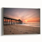 Landscape art painting of a New Jersey scenery on framed canvas, featuring muted earth tones and vintage poster style.