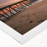 Art deco poster featuring the New Jersey skyline in muted pastel colors on rolled canvas, suitable for dining room decor.