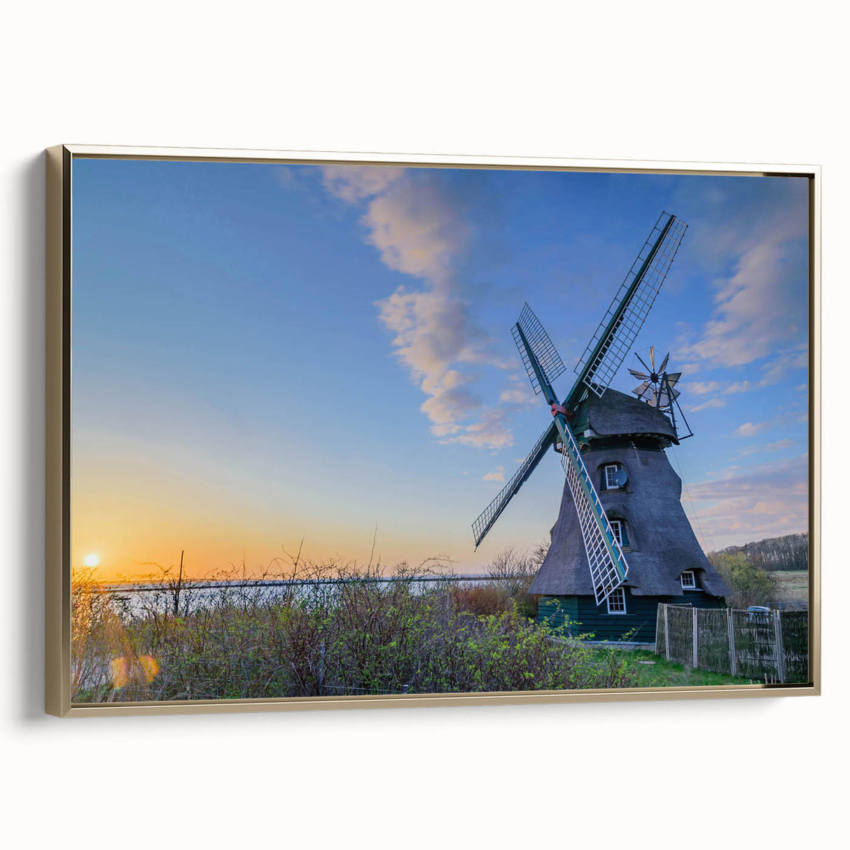 Framed canvas depicting a vintage-style landscape of Charlotte, North Carolina in muted gold and black tones.