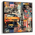Black and white framed canvas featuring the Manhattan skyline, ideal for bedroom wall art.