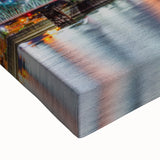 Large art of Portland, Oregon landscape in black and white on stretched canvas, suitable for bedroom wall decor.