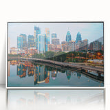 Art deco poster featuring a vibrant, stylized Pennsylvania scenery on white acrylic, ideal for modern nursery wall decor.