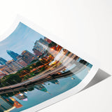 Extra large wall art featuring line art flowers in black on white, rolled print, suitable for large living room.