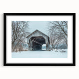 Extra large abstract art print of vibrant, colorful Vermont scenery on textured canvas, framed in black.
