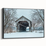 Black and white landscape art of Vermont scenery on framed canvas, suitable for bedroom wall decor.