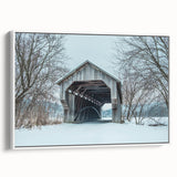 Vintage poster art of Vermont scenery in vibrant colors on a large framed canvas, ideal for living room decor.