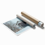 Extra large rolled print featuring a serene Vermont landscape with lush greenery and floral elements.