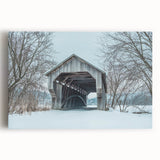 Black and white photograph of a Vermont landscape on large stretched canvas, ideal for kitchen wall art.
