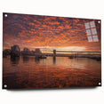 Large abstract depiction of Virginia scenery in muted earth tones on acrylic glass.