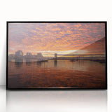 Large abstract wall art of Virginia scenery in muted earth tones, framed in black acrylic.