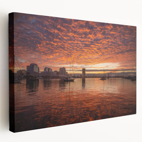 Large canvas print of a Virginia landscape in muted green and blue tones, suitable for kitchen wall art.