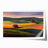 Rolled print of Palouse, Washington scenery in soft green tones, ideal for art wall dining room.