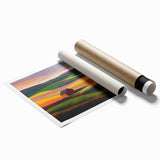 Extra large rolled print of Palouse, Washington scenery, displaying vibrant green fields and soft blue skies.