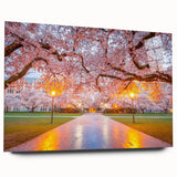 Acrylic print of a large abstract depiction of the Seattle skyline in muted gray and blue tones.