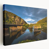 Stretched canvas print of West Virginia scenery in muted earth tones, suitable for kitchen wall art.