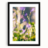 Extra large abstract art print featuring a textured, colorful depiction of spring on a framed canvas.