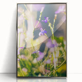 Mid-century modernist art depicting spring season in pastel shades on a framed acrylic print, suitable for nursery wall art.