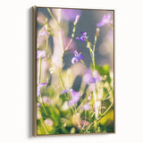 Framed canvas depicting a spring landscape with soft pastel colors, ideal for bedroom wall art.