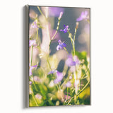 Framed canvas landscape art painting depicting spring season in pastel shades, ideal for living room decor.