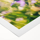 Art deco poster featuring a stylized spring landscape in pastel shades on a rolled canvas, suitable for dining room decor.