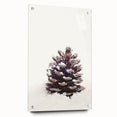 Large abstract wall art on acrylic glass depicting a winter scene in muted blue and white tones.