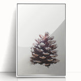 Art Deco poster featuring a winter scene in muted blue and white tones on a framed acrylic, ideal for nursery wall art.