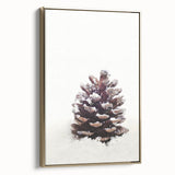 Winter landscape painting on framed canvas, featuring muted blue and white tones, ideal for bedroom wall art.