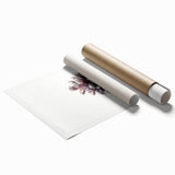 Extra large rolled print featuring a detailed floral art in muted blue and white tones.