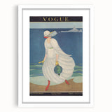 Vintage Vogue Coastal Fashion Art - Seaside Elegance Wall Print