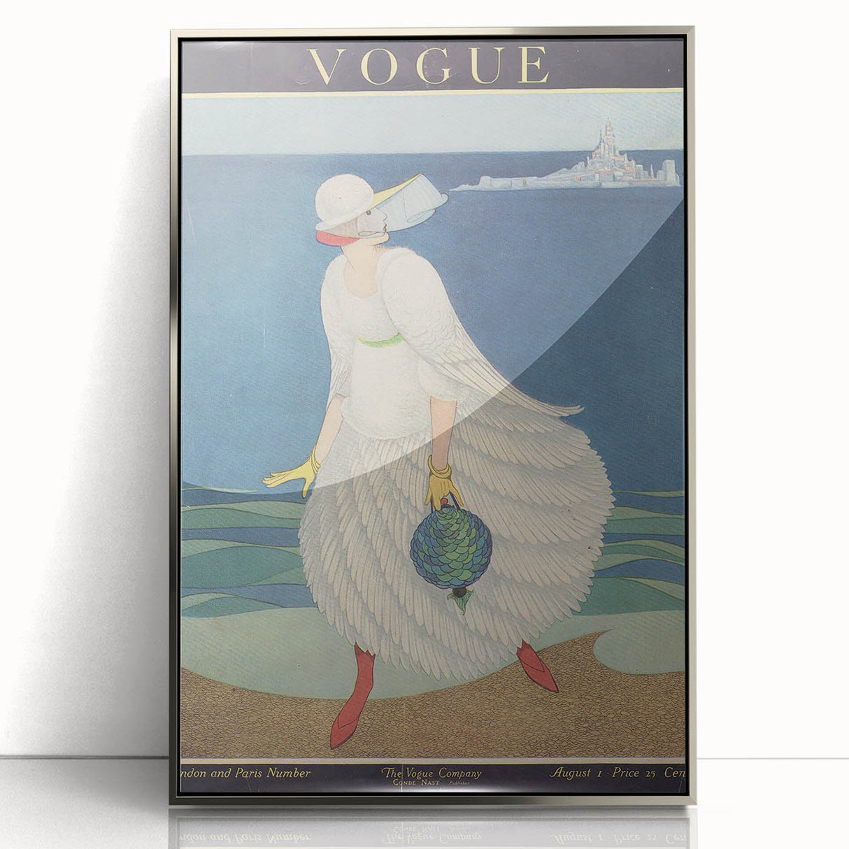 Vintage Vogue Coastal Fashion Art - Seaside Elegance Wall Print