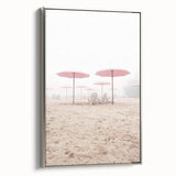 Landscape art painting of a summer scene on a silver-framed canvas.