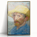 Mid-century modernist art depicting a starry night in vibrant blue and yellow tones on a framed acrylic print.