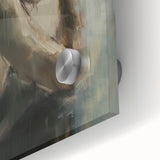 Abstract figurative artwork in vibrant colors, showcasing dynamic shapes and textures on acrylic glass, perfect for modern home decor or artistic displays.