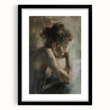 Abstract figurative frame in matte black, showcasing a modern art design with elegant lines and shapes, perfect for contemporary home decor. This stylish artwork adds a touch of sophistication to any living space or gallery wall. Ideal for art enthusiasts seeking unique pieces.