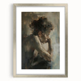 Abstract figurative frame with mat in silver, showcasing a modern artistic design, perfect for contemporary decor. Ideal for enhancing living spaces with elegance.