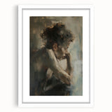 Abstract figurative art frame showcasing a white mat and modern design, perfect for enhancing contemporary decor in living spaces or offices.