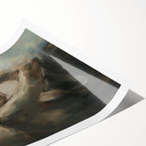 Abstract figurative artwork on rolled canvas showcasing vibrant colors and dynamic shapes, ideal for enhancing modern home decor and artistic expression.