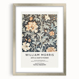 Abstract floral frame design in a sleek silver mat, showcasing vibrant colors and intricate patterns, ideal for modern home decor and art enthusiasts.