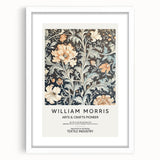 Abstract floral design frame with a white mat, showcasing vivid colors and intricate patterns, ideal for modern decor and art enthusiasts.