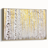 Framed canvas artwork showcasing a vibrant abstract floral design with gold accents. The piece is set against a neutral background, emphasizing its elegance and modern aesthetic, ideal for enhancing interior decor.