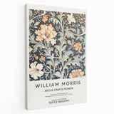 Abstract floral design on stretched canvas showcasing vibrant colors and intricate patterns, ideal for modern home decor. Side view highlights the canvas texture and framing details, enhancing artistic appeal.