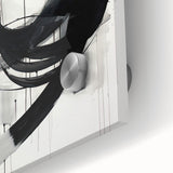 Abstract minimalist wall art print showcasing vibrant colors and geometric shapes, designed for modern decor, featuring a close-up view of the acrylic glass finish.