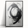 Framed abstract minimalist wall art in black acrylic, showcasing a sleek, modern design perfect for contemporary decor. Ideal for enhancing living spaces with sophistication and style.