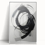 Framed abstract minimalist wall art showcasing a sleek white design, set against a modern backdrop, perfect for contemporary home decor. This piece adds elegance and sophistication to any living space, emphasizing simplicity and artistic expression.