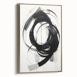 Framed abstract minimalist wall art featuring a gold design, shown in a side view, perfect for modern home decor. Ideal for adding elegance and style to any room.