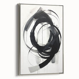 Framed minimalist abstract wall art in silver, showcasing sleek design and elegant lines, perfect for modern home decor. Ideal for enhancing any living space.